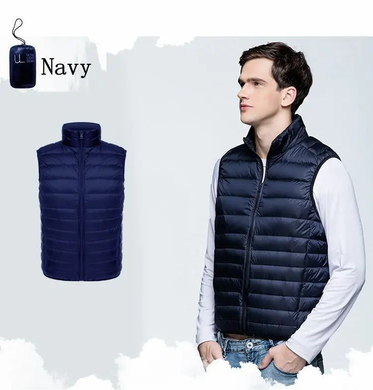 NewBang Men Sleeveless Warm Vest Ultra Light Down Vest Man Winter Solid Sleeveless Jacket Men's Lightweight Waterproof Vests