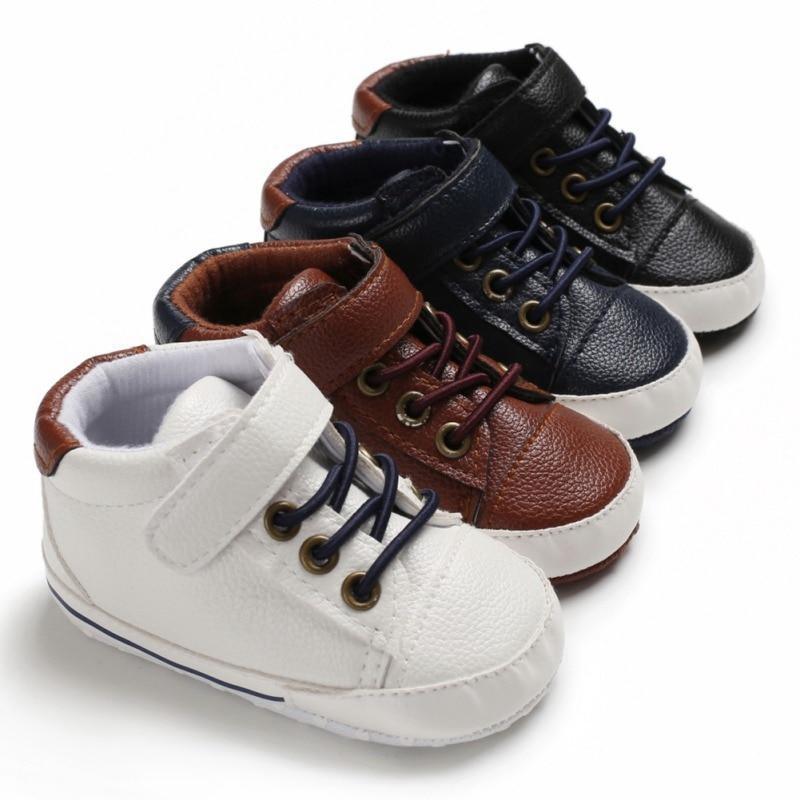 Newborn PU Leather Shoes Winter Fashion Baby Soft Sole Canvas Sneakers 0-12 Months Baby Boy And Girl