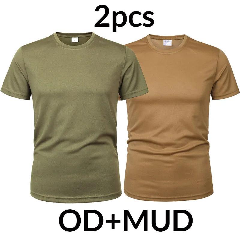 MEGE 3 Pcs/2 Pcs Men Camouflage Tactical T Shirt Army Military ShortSleeve O-neck Quick-Drying gym T Shirts Casual Oversized 4XL - Lizard Vigilante