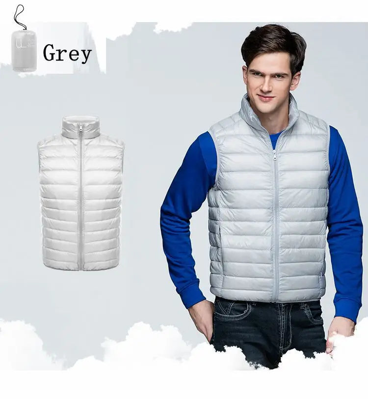NewBang Men Sleeveless Warm Vest Ultra Light Down Vest Man Winter Solid Sleeveless Jacket Men's Lightweight Waterproof Vests
