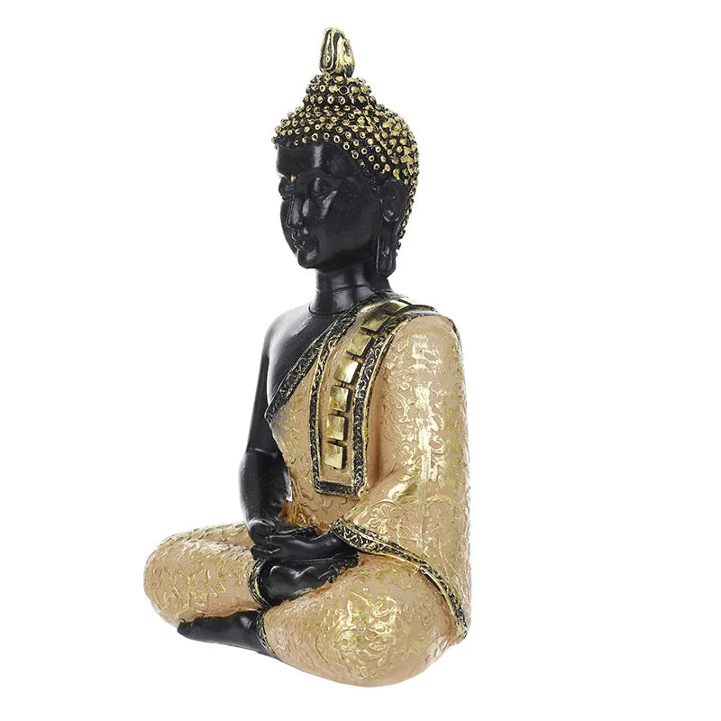 Thai Buddha Figurine Sculpture Sitting Buddha Statue Home Office Decor Indoor Statue Ornament 15cm Feng Shui Ornaments Crafts