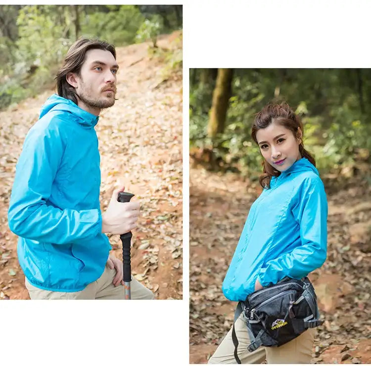 TRVLWEGO Outdoor Running Camping Hiking Bike Sport Jacket UV Proof Ultralight Waterproof Windbreaker Light Rain Proof Coat