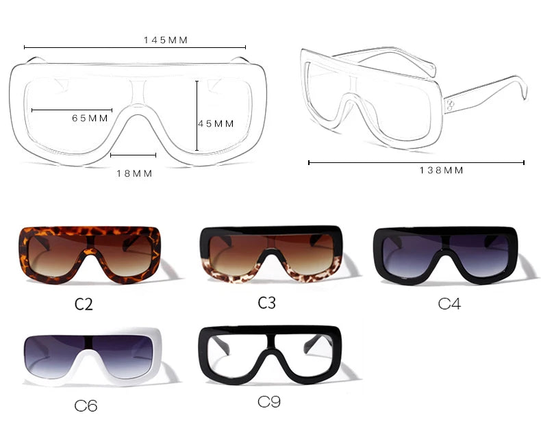 WHO CUTIE 2025 Oversized Sunglasses Women Brand Designer Shield Big Frame Flat Top Gradient Lens Sun Glasses Shades Lady OM87B - Premium  from Lizard Vigilante - Just $18.99! Shop now at Lizard Vigilante