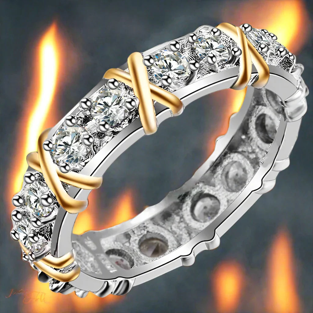 Luxury 3.2 CT Princess Cut White Moissanite Zircon, Elevated Gold & Silver Engagement, Wedding, and Party Gift - Premium ring from Lizard Vigilante - Just $99.99! Shop now at Lizard Vigilante