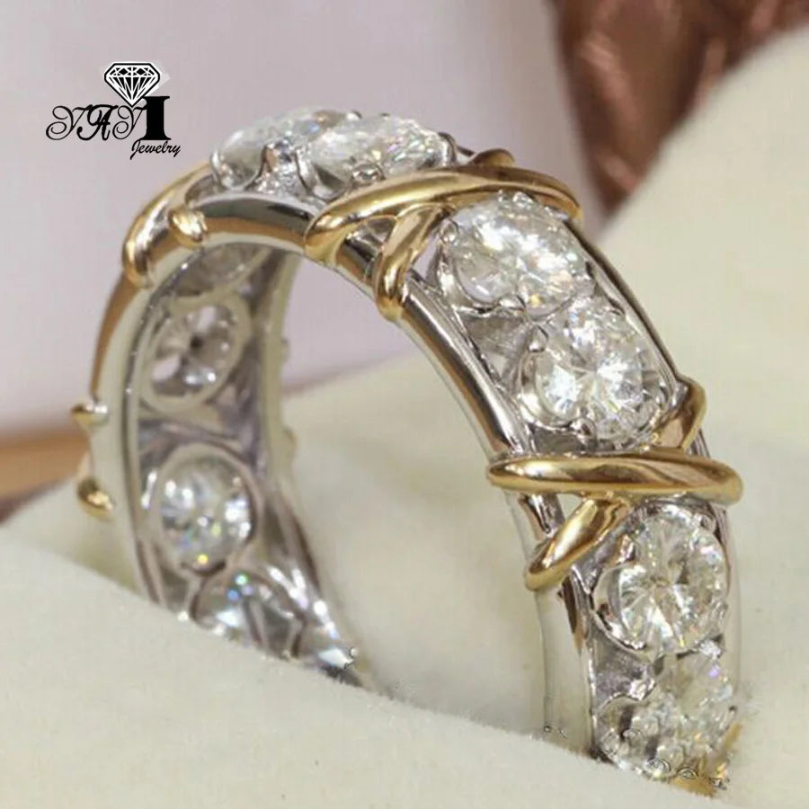 Luxury 3.2 CT Princess Cut White Moissanite Zircon, Elevated Gold & Silver Engagement, Wedding, and Party Gift - Premium ring from Lizard Vigilante - Just $99.99! Shop now at Lizard Vigilante