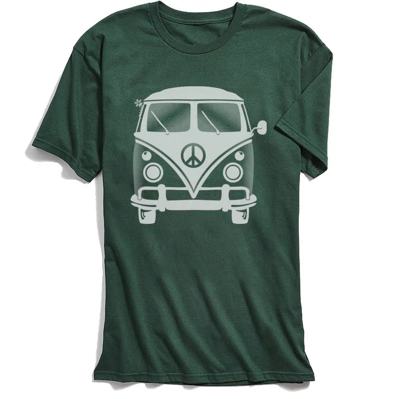 NO SIGNAL: 80s Hippie Van Crash-Land Tee – Black Cotton Chaos for School Day Rebels - Premium tee from Lizard Vigilante - Just $22.99! Shop now at Lizard Vigilante