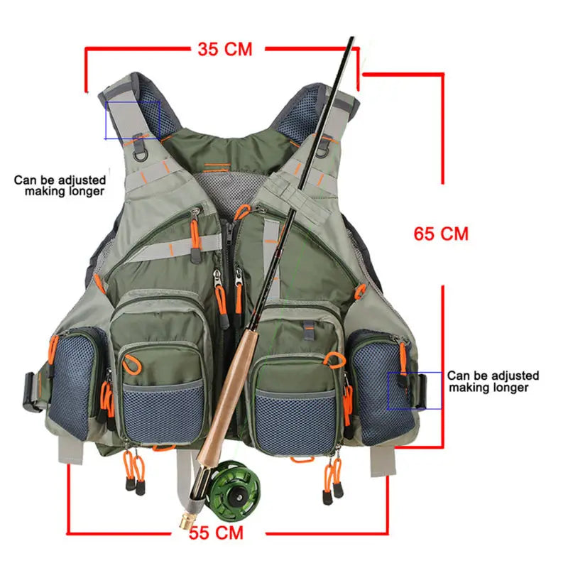 New Men's Adjustable Fly Fishing Vest  Outdoor Trout Packs Mesh Fishing Vest Tackle Bag Jacket Clothes - Premium  from Lizard Vigilante - Just $68.99! Shop now at Lizard Vigilante