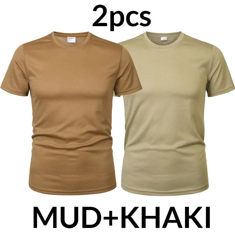 MEGE 3 Pcs/2 Pcs Men Camouflage Tactical T Shirt Army Military ShortSleeve O-neck Quick-Drying gym T Shirts Casual Oversized 4XL - Lizard Vigilante