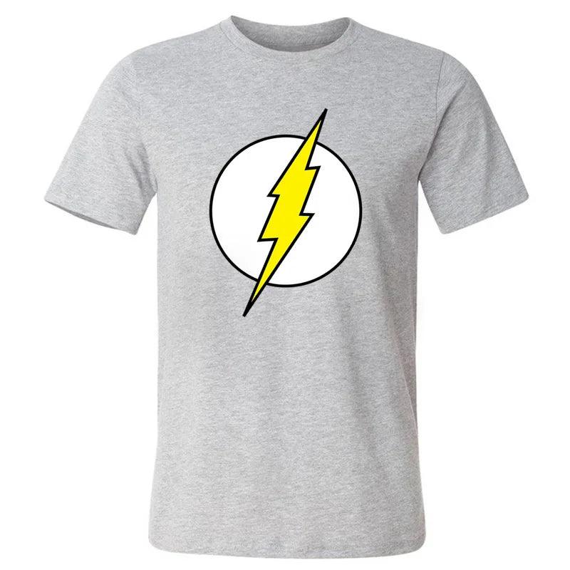 The BIG BANG Theory T Shirt The Lightning Print Flash T-Shirt For Men Cotton Oversized Clothing Casual Street Short Sleeved Funny Tees - Lizard Vigilante