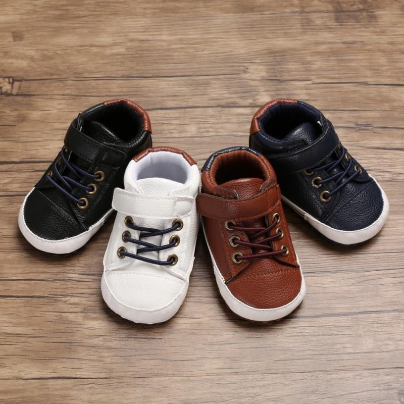 Newborn PU Leather Shoes Winter Fashion Baby Soft Sole Canvas Sneakers 0-12 Months Baby Boy And Girl
