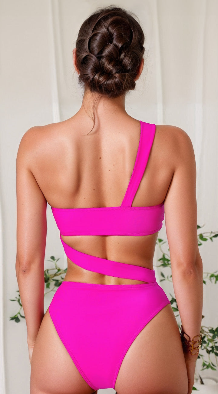 One Shoulder Bandage One Piece