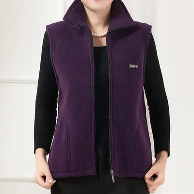 Plus Size Polar Fleece Vest for Women | Autumn/Winter Casual Sleeveless Jacket with Zipper Closure – Multiple Colors - Premium vest from Lizard Vigilante - Just $28.88! Shop now at Lizard Vigilante