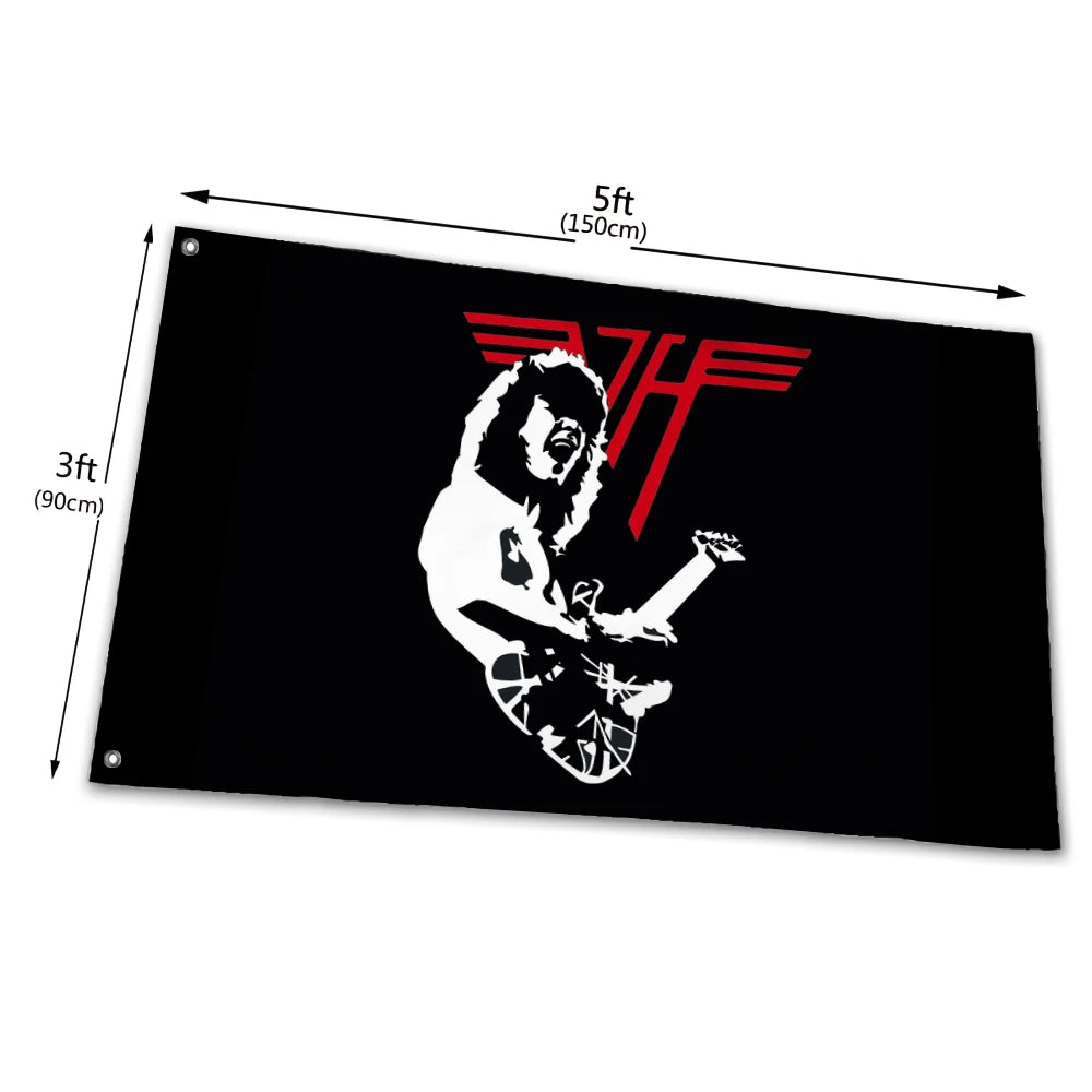 VAN HALEN Rock Band Flag – Eddie Van Halen EVH 5150 Custom Banner – 90x150cm Polyester Flag – Ultimate Tribute to Rock Legends - Premium banner from Lizard Vigilante - Just $17.99! Shop now at Lizard Vigilante