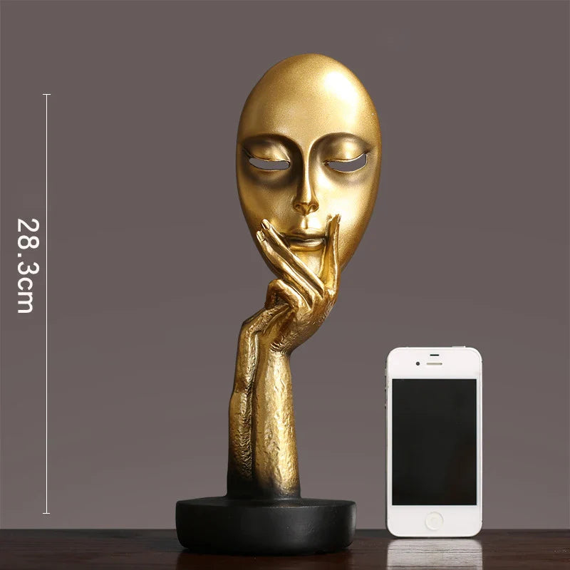 3D Face Mask Abstract Sculpture, Home Decoration Statue, Table Decorations Accessories, Art Figurine, Living Room Decor
