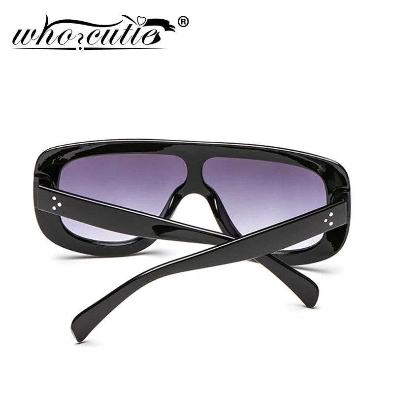 WHO CUTIE 2025 Oversized Sunglasses Women Brand Designer Shield Big Frame Flat Top Gradient Lens Sun Glasses Shades Lady OM87B - Premium  from Lizard Vigilante - Just $18.99! Shop now at Lizard Vigilante