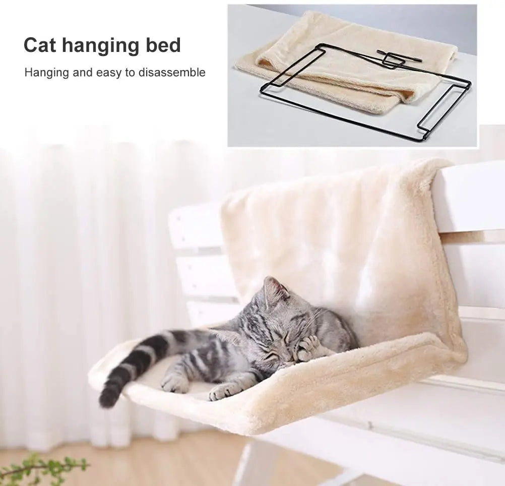 Luxury Pet Cat Radiator Hammock Bed - Winter Warm Fleece Basket with Metal Frame for Cozy Cat Naps - Premium  from Lizard Vigilante - Just $48.88! Shop now at Lizard Vigilante