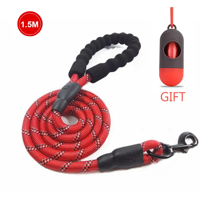 Reflective Strong Dog Leash 1.5M Long - Heavy Duty Nylon Rope Leash with Padded Handle for Comfortable Training and Walking - Premium pet leash from Lizard Vigilante - Just $18.88! Shop now at Lizard Vigilante