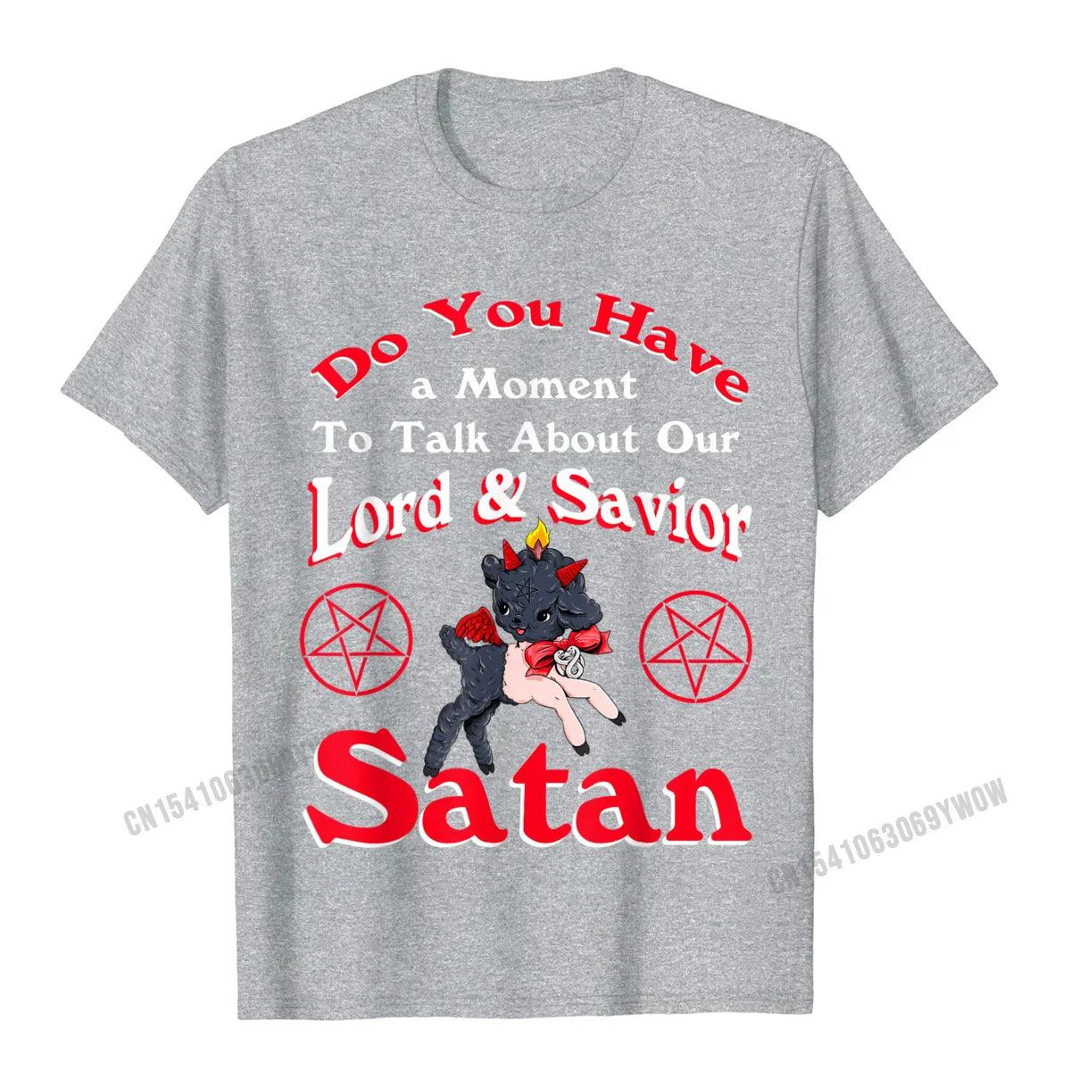 Satan Pentagram Funny Satanic Cute Baphomet Goat Occult T-Shirt Camisas Men Top T-Shirts For Men Tops Shirts Fashion Summer - Lizard Vigilante