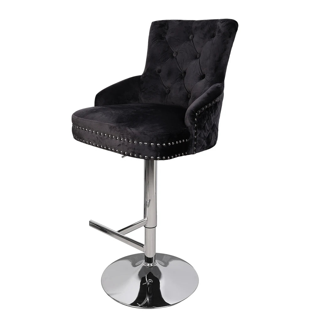 Luxury Velvet Swivel Bar Stool - Vintage Elegance, Modern Comfort - Premium bar stools from Lizard Vigilante - Just $232.99! Shop now at Lizard Vigilante