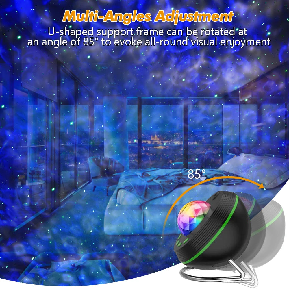 New WiFi Tuya Smart LED Star Galaxy Projector Ocean Wave Starry Sky Night Light Nebula Atmospher Lamp Blueteeth USB Music Player - Premium  from Lizard Vigilante - Just $54.99! Shop now at Lizard Vigilante