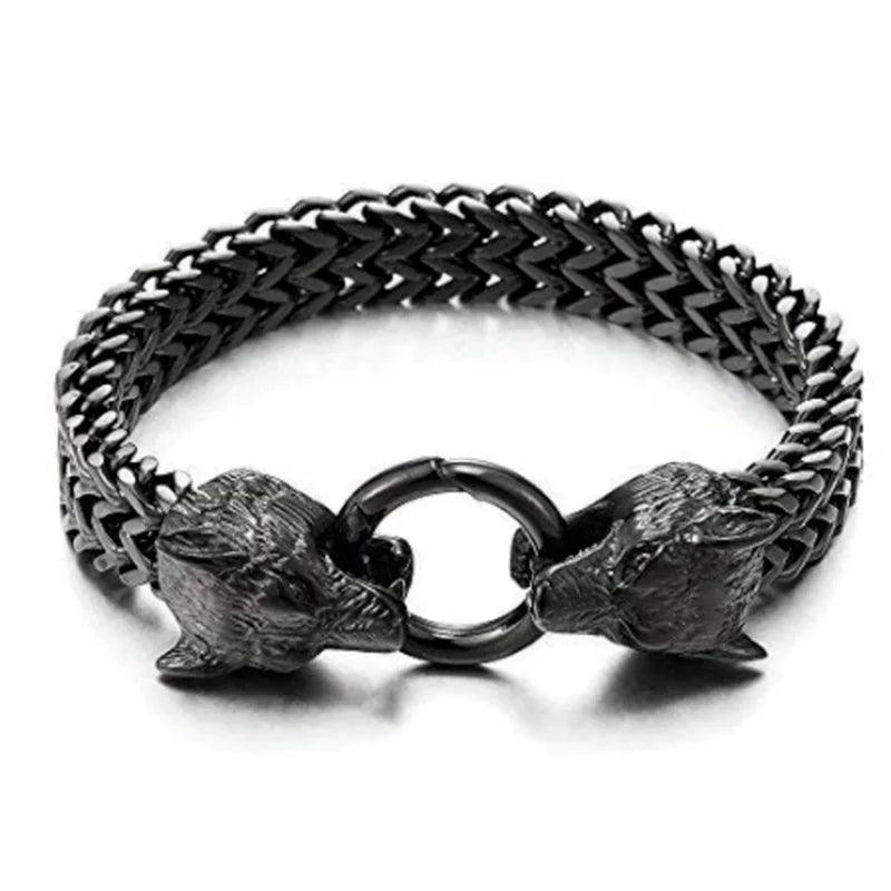 Boho Punk Gothic Skull Bracelet Men's Retro Personality Bike Ride Rock Party Cuff Jewelry Accessories - Lizard Vigilante