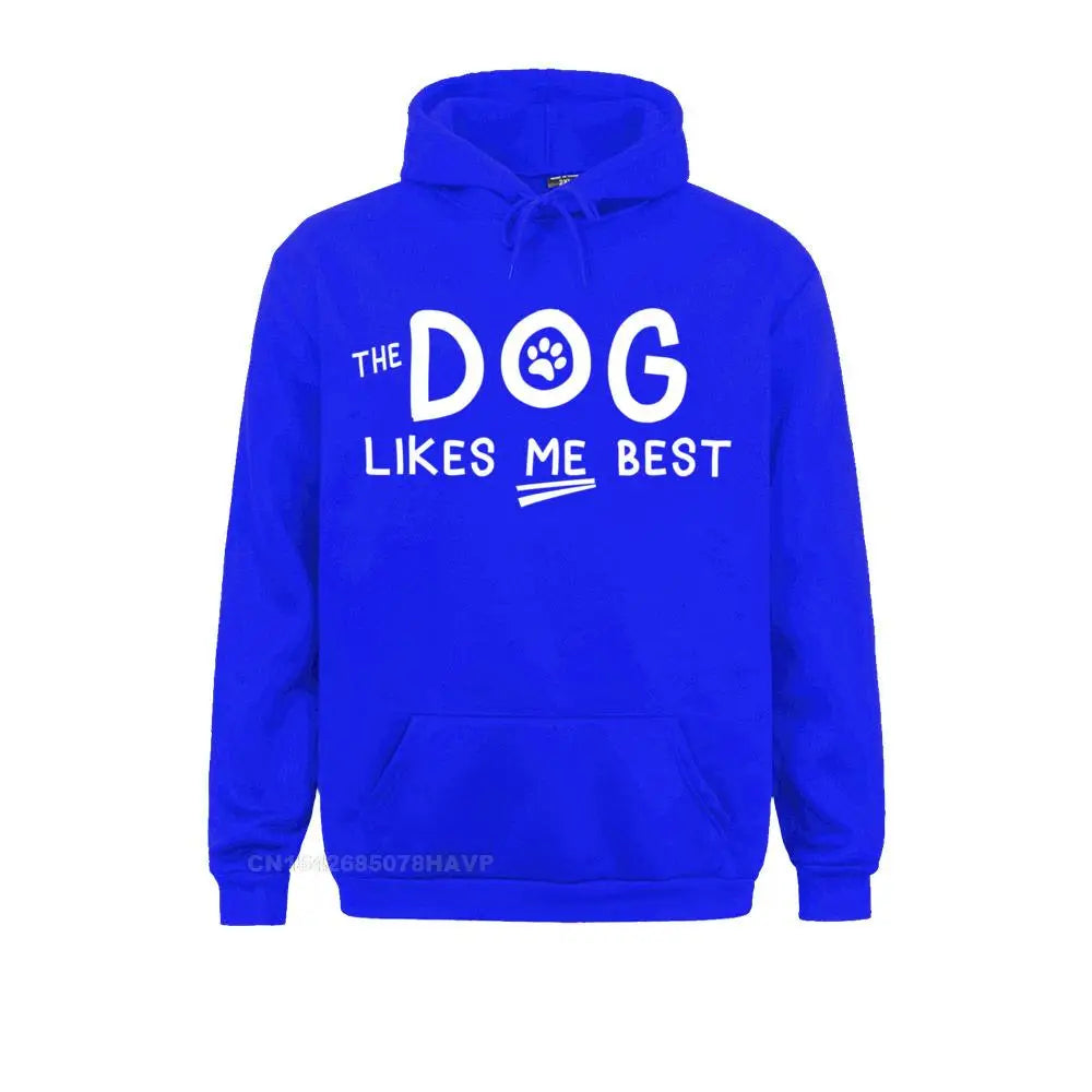 The Dog Likes Me Best Long Sleeve Hoodie Sweatshirts For Men Funny Dog Lover Long Sleeve Hoodies Brand New Autumn Hoods Design - Premium hoodie from Lizard Vigilante - Just $26.99! Shop now at Lizard Vigilante