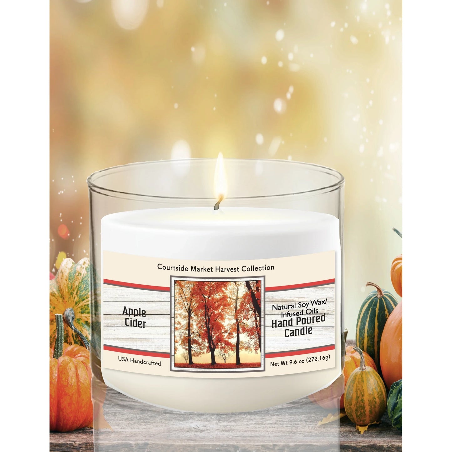 TD Courtside Market Autumn Glow Scented Candle Soy Wax in Glass Jar for Fall & Winter