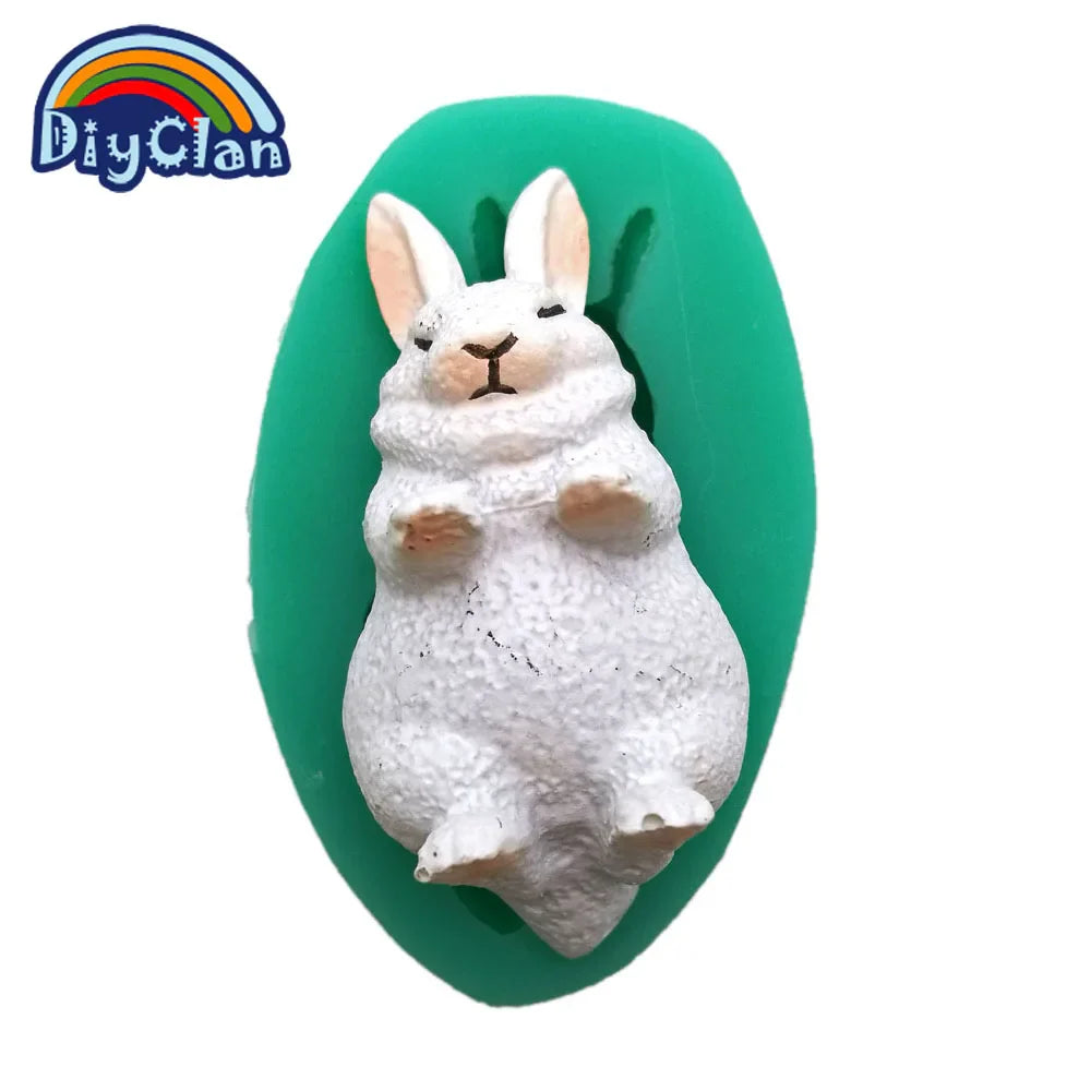 Mini White Rabbit Silicone Fondant Cake Decorating Molds Easter Bunny Chocolate Mould Baking Tools Animal Epoxy Resin Kitchen