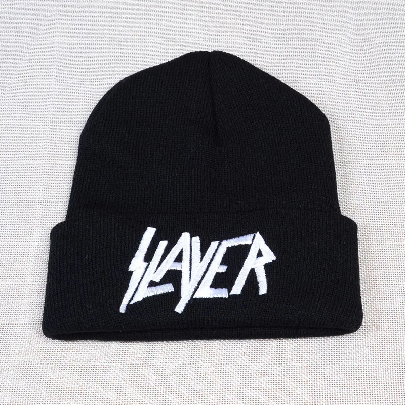 SLAYER Rock Cap – 100% Cotton Knitted Beanie | Warm Winter Embroidered Letter Skullies for Men & Women - Premium  from Lizard Vigilante - Just $19.86! Shop now at Lizard Vigilante