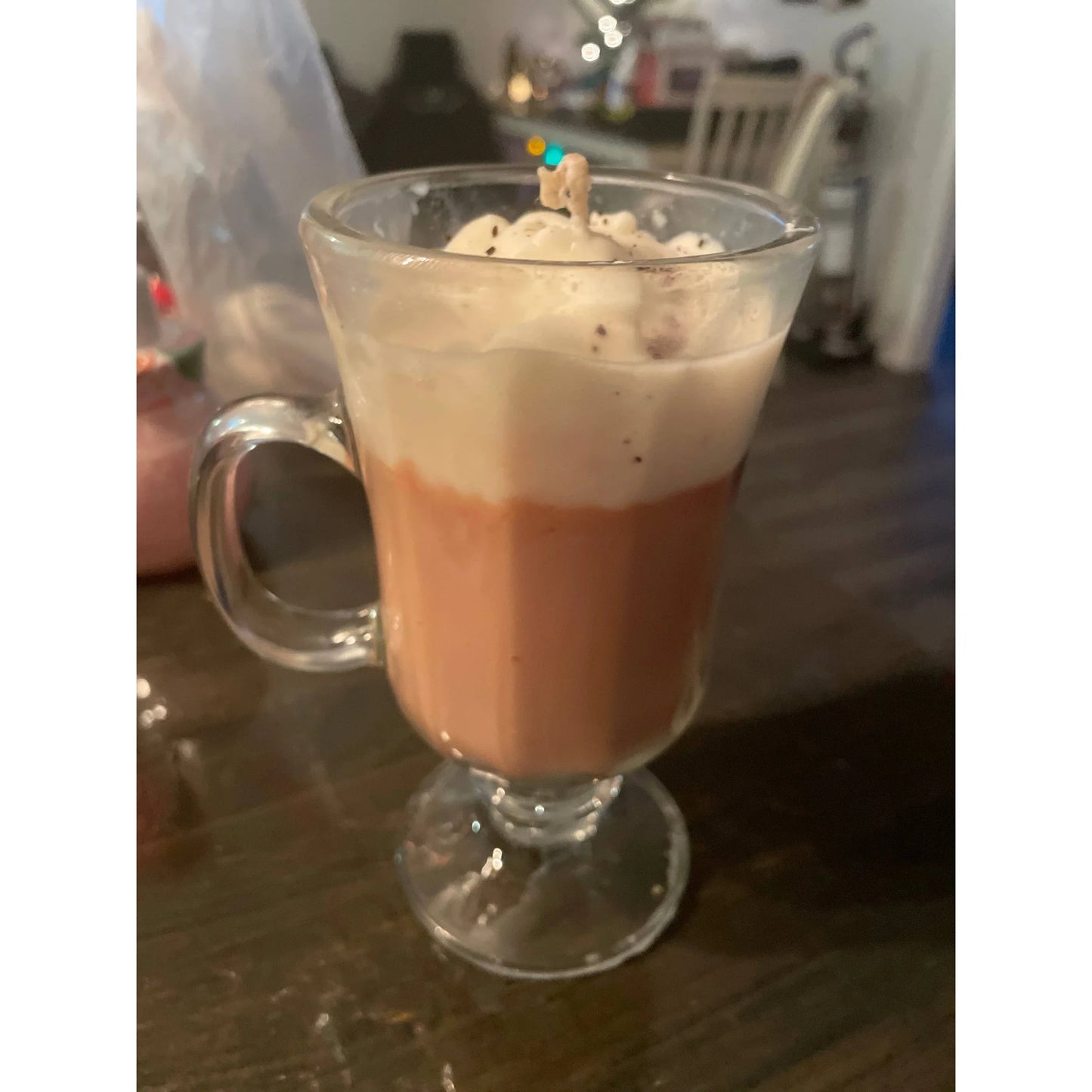 TD Indoor Coffee Latte Scented Candle Smokeless Gel Jelly Wax Custom Cube Shape with Fruit Pattern for Valentine's Day Holidays