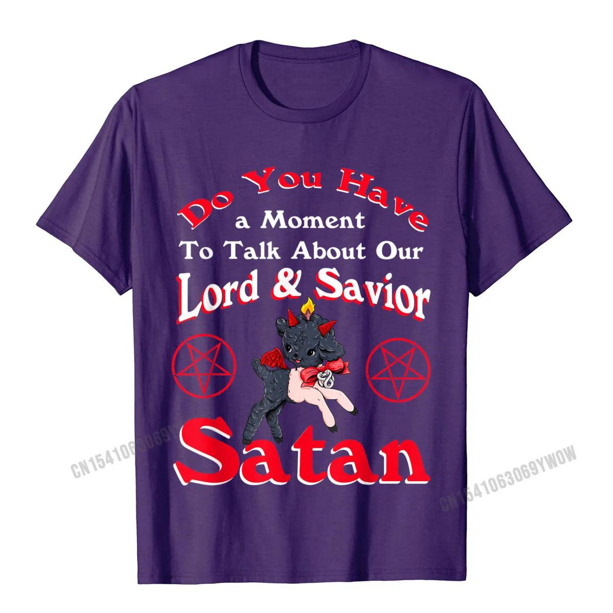 Satan Pentagram Funny Satanic Cute Baphomet Goat Occult T-Shirt Camisas Men Top T-Shirts For Men Tops Shirts Fashion Summer - Lizard Vigilante