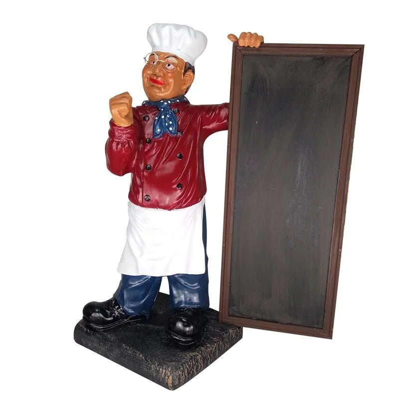 Wholesale Resin Restaurant Decoration Life Size Chef Sculpture Large Size Chef Statue