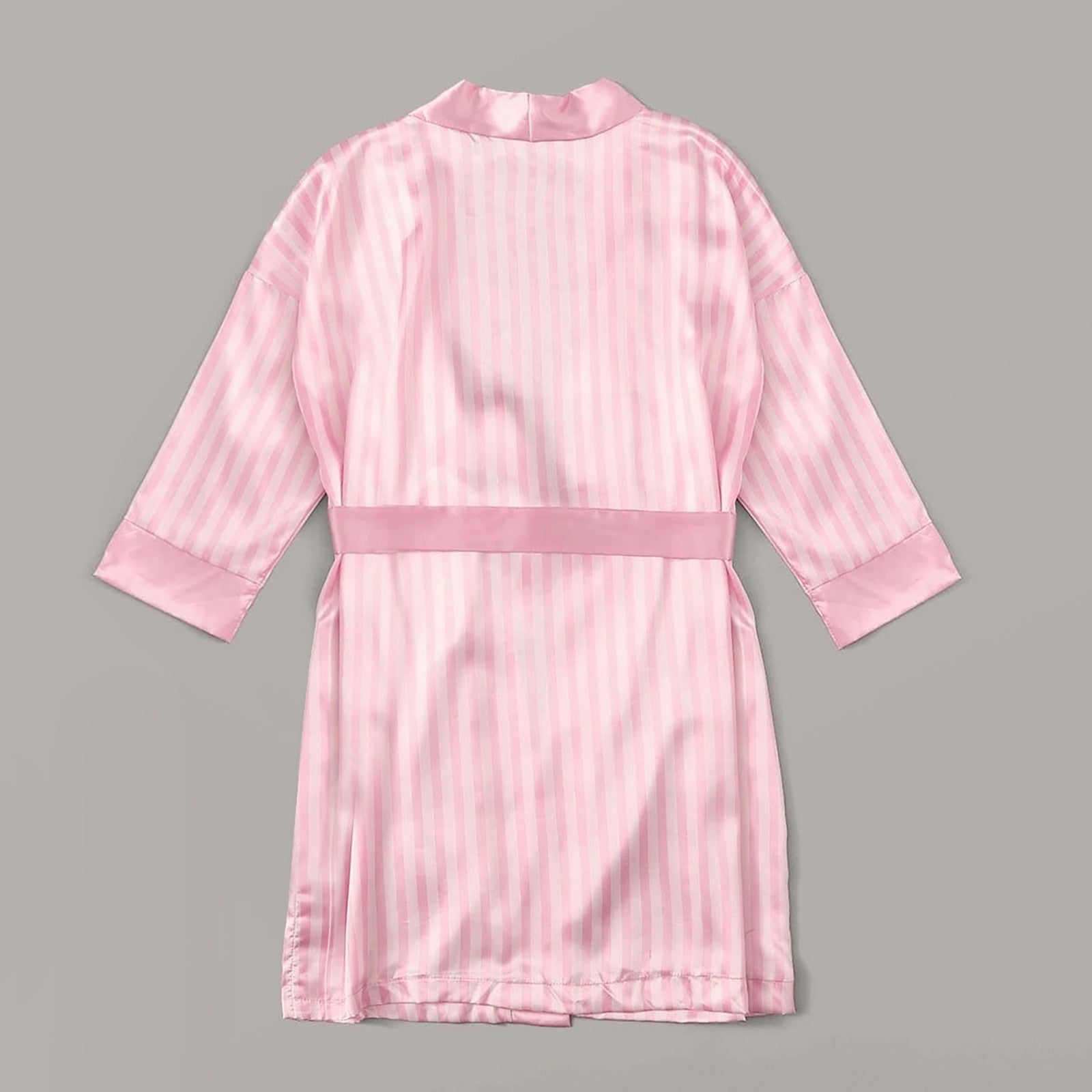 Luxury Satin Silk Robe for Women | Sexy Striped Silk Bathrobe & Pajamas Set | Soft Nightgown Sleepwear for Honeymoon, Lingerie Parties & More - Premium Robe from Lizard Vigilante - Just $24.88! Shop now at Lizard Vigilante