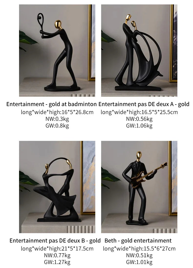 Abstract Sculpture Human Figurines Modern Home Decoration Resin Character Statue Living Room Office Bookshelf Decor Accessories