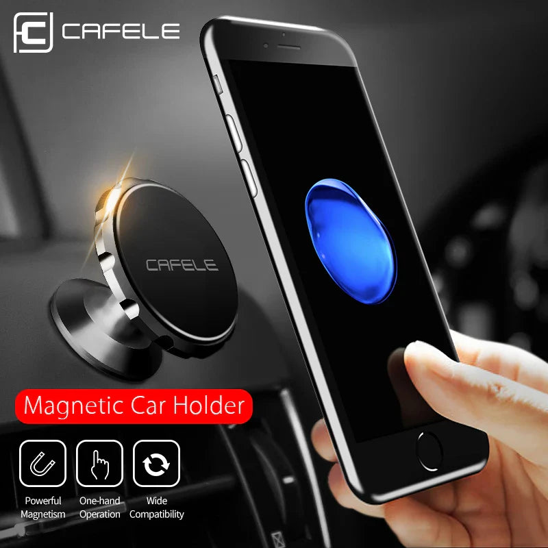CAFELE Magnetic Car Phone Holder for iPhone 16 15 14 13 12 11 Car Mount Stand for Cell Phone Strong Magnet Power Aluminum Alloy
