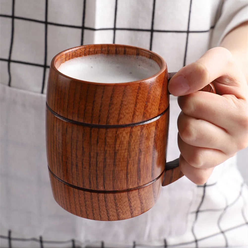 Epic Viking Wooden Beer Mug Tankard - Rustic Barrel Stein for Men & Women - Perfect for Beer, Coffee, Milk, or Tea - Drink Like a Legend! - Premium mug from Lizard Vigilante - Just $17.88! Shop now at Lizard Vigilante