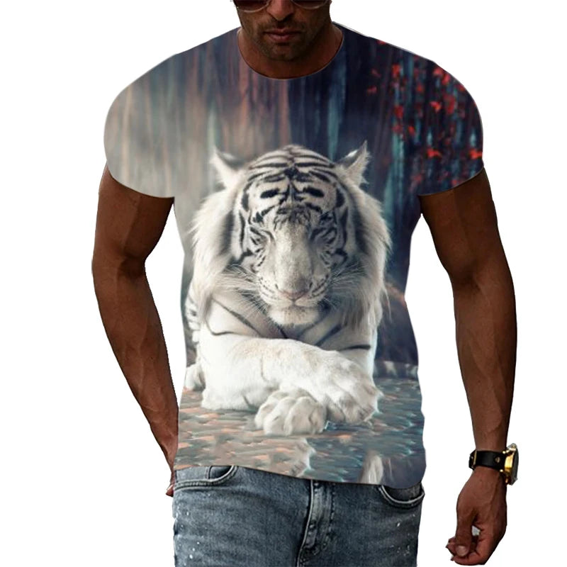 Men's Polyester Tiger Graphic T-Shirt - Premium T-shirt from Lizard Vigilante - Just $22.99! Shop now at Lizard Vigilante