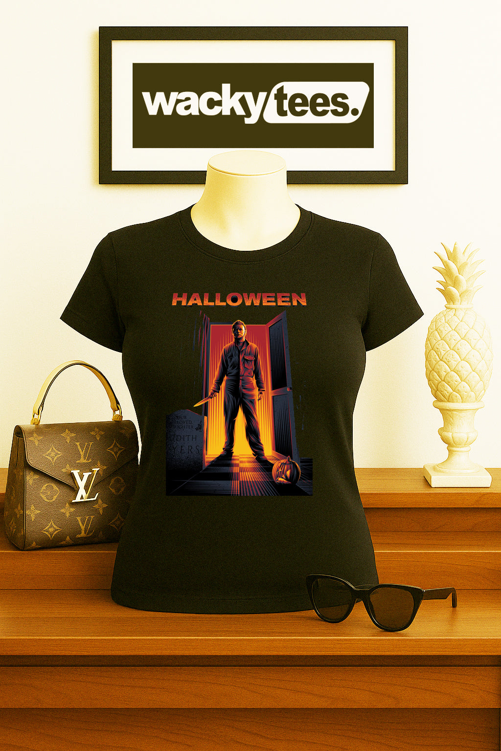 Halloween Michael Myers Door Horror Terror Halloween Graphic Tee Shirt