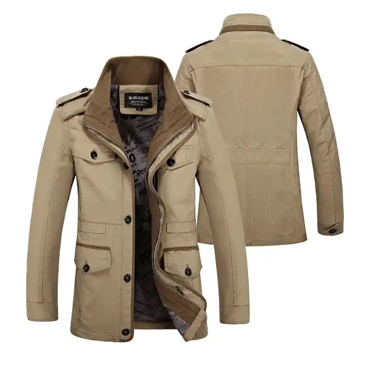 High Quality Men's Casual Jacket 6XL Male Windbreaker Oversized Cotton Classic Jackets Men Clothing Trench Coat A4F5806