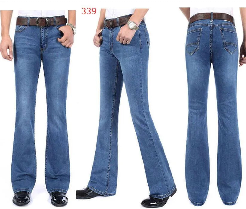 Men's Mid-Rise Elastic Flare Jeans Fashion Men Flare Jeans Men's Denim Pants Multiple Color Size 26-40 - Premium jeans from Lizard Vigilante - Just $25.99! Shop now at Lizard Vigilante