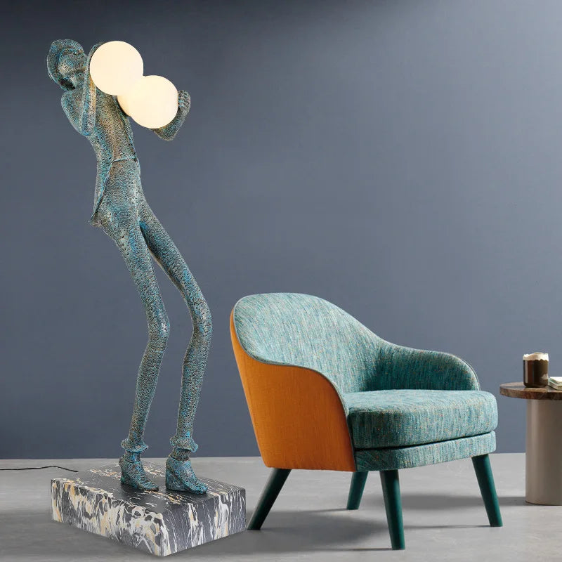 Modern Human Body Resin Decorative Abstract Statue Sculpture Lamp Floor Art Light Women Lady Home Decor Animal Decorative Bronze