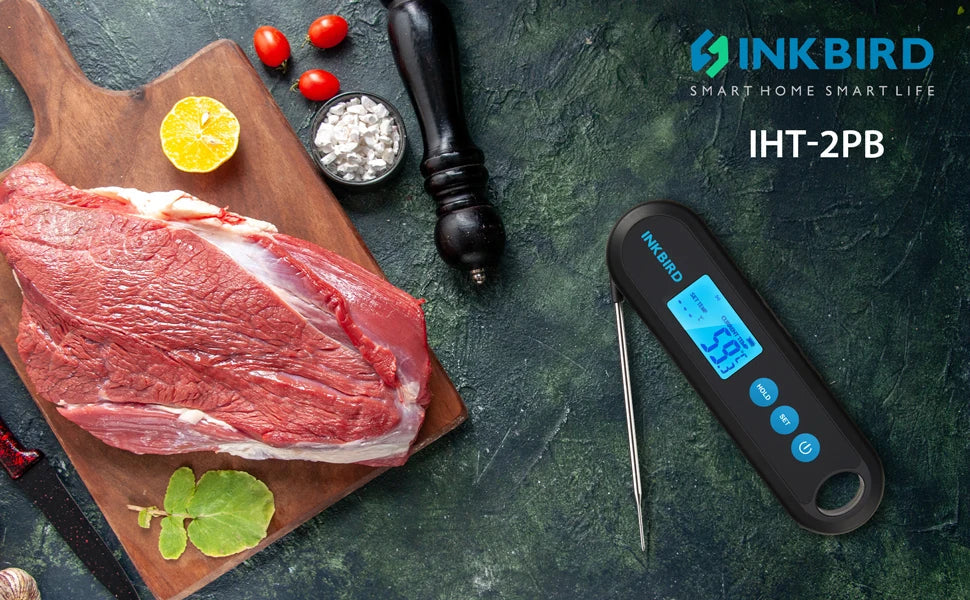 INKBIRD Digital Meat Thermometer With 2 External Probes IHT-2PB Backlight Display 2 Sec Instant Readout Bluetooth Rechargeable