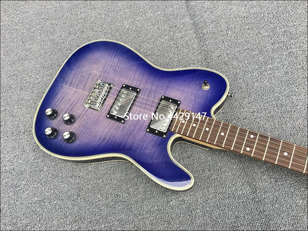 Purple Flame Riotcaster TL — Custom-Shop Electric Guitar With Maple Neck & Rosewood Fury