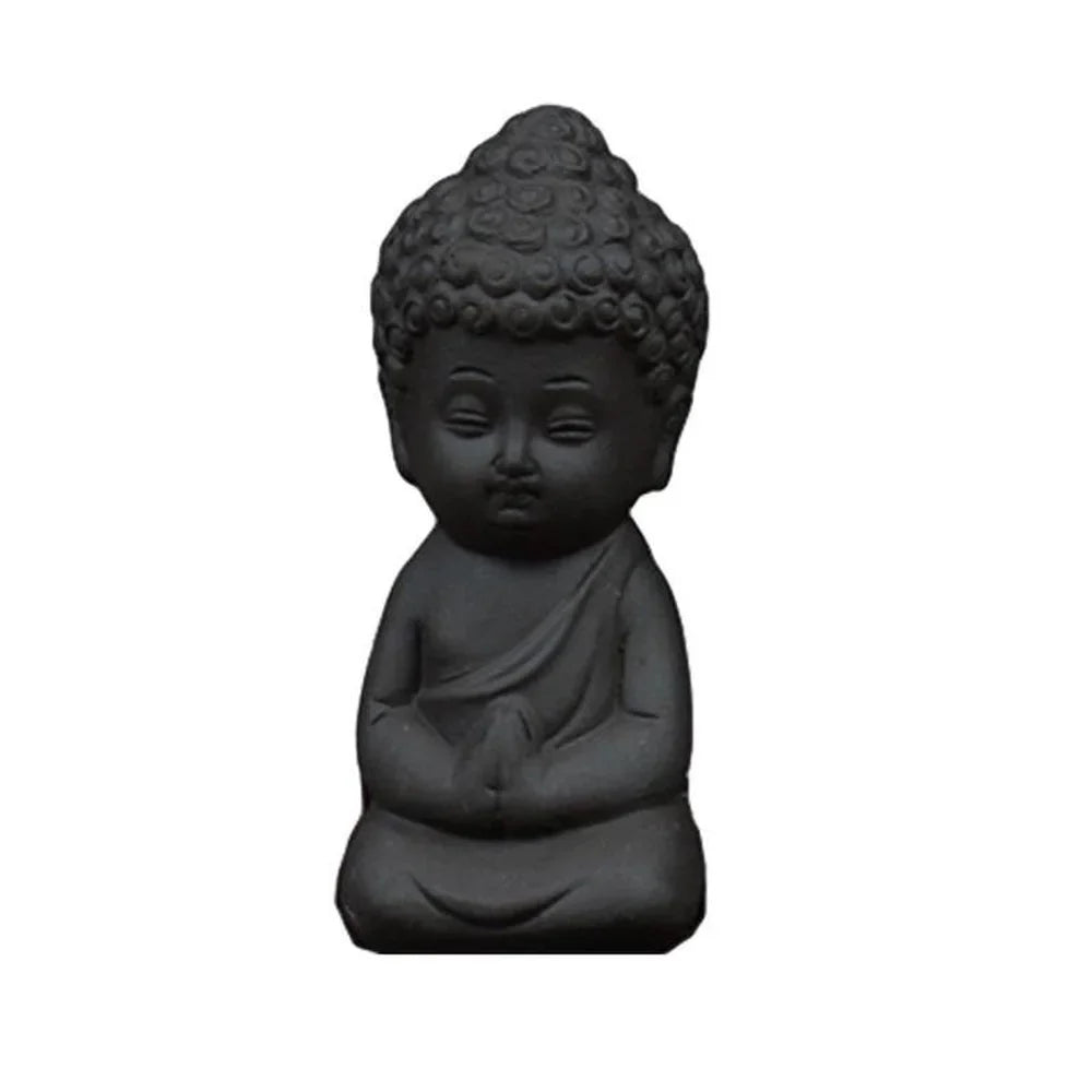 Meditating Baby Buddha Statue Buddha Figurine Decor Zen Monk Sculpture Jardin Lawn Sitting Buddha Tea Pet Ornament