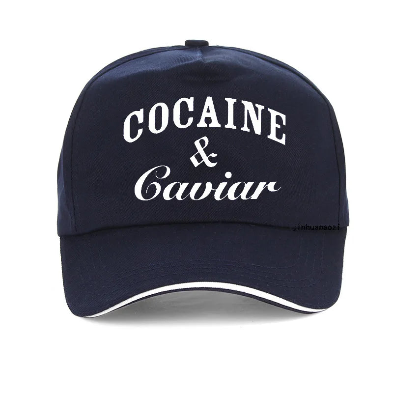 Cocaine & Caviar Baseball Cap Men Women Fashion Sport Casual Golf Cap High Quality Cotton adjustable Snapback hats - Premium cap from Lizard Vigilante - Just $23.99! Shop now at Lizard Vigilante