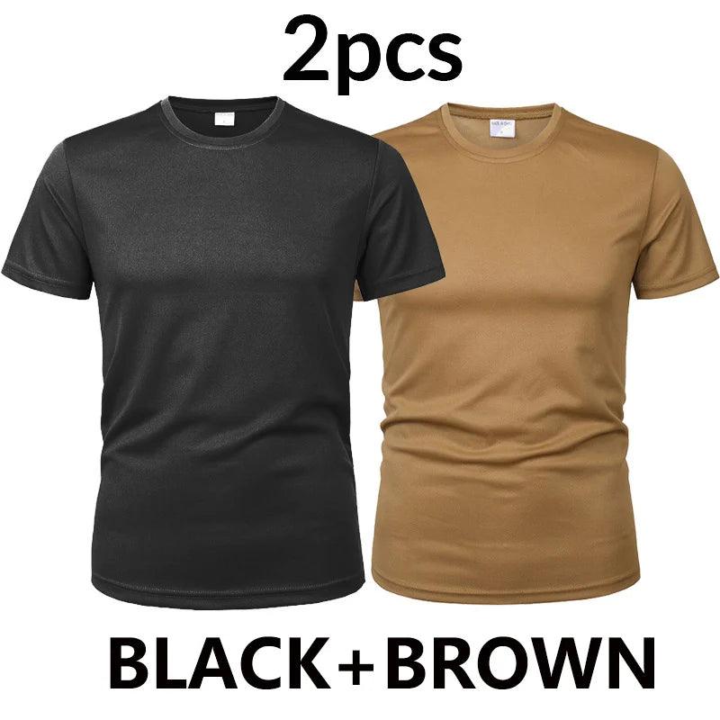 MEGE 3 Pcs/2 Pcs Men Camouflage Tactical T Shirt Army Military ShortSleeve O-neck Quick-Drying gym T Shirts Casual Oversized 4XL - Lizard Vigilante