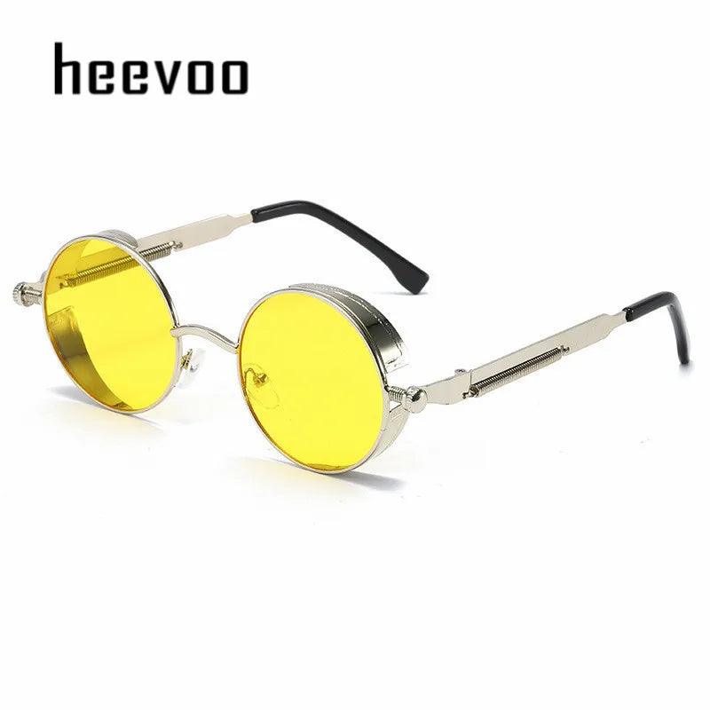 Metal Steampunk Sunglasses Men Women Fashion Round Glasses Brand Designer Vintage Sun Glasses High Quality Oculos de sol 2024 - Lizard Vigilante