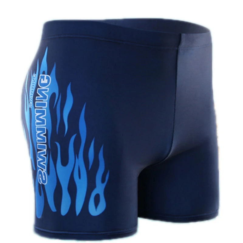 Men's Flame Fire Printed Swim Shorts Summer Racing Swimming Trunks Elastic Beach Briefs Breathable Boxer Board Shorts - Premium underwear from Lizard Vigilante - Just $17.99! Shop now at Lizard Vigilante