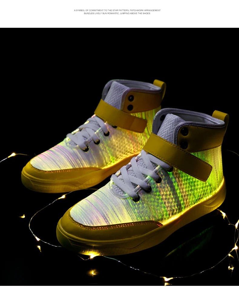 UncleJerry 2020 New Fiber Optic Shoes big boys girls and adult USB Rechargeable Glowing Sneakers Party Shoes Cool Street Shoes - Premium  from Lizard Vigilante - Just $73.99! Shop now at Lizard Vigilante