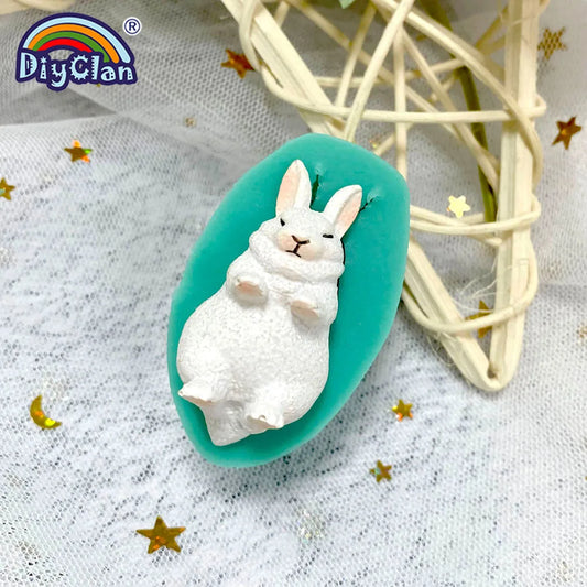 Mini White Rabbit Silicone Fondant Cake Decorating Molds Easter Bunny Chocolate Mould Baking Tools Animal Epoxy Resin Kitchen